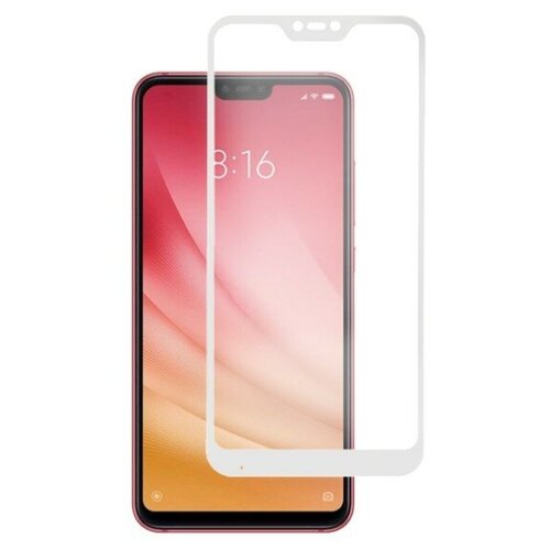 Защитное стекло 3D Tempered Glass для Xiaomi Mi 8 Lite / Redmi Note 6 полный клей ( белая рамка )