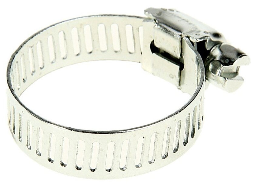 фото Хомут обжимной QUATTRO ELEMENTI 20-35 мм, нержавеющая сталь, 2 шт, в блистере