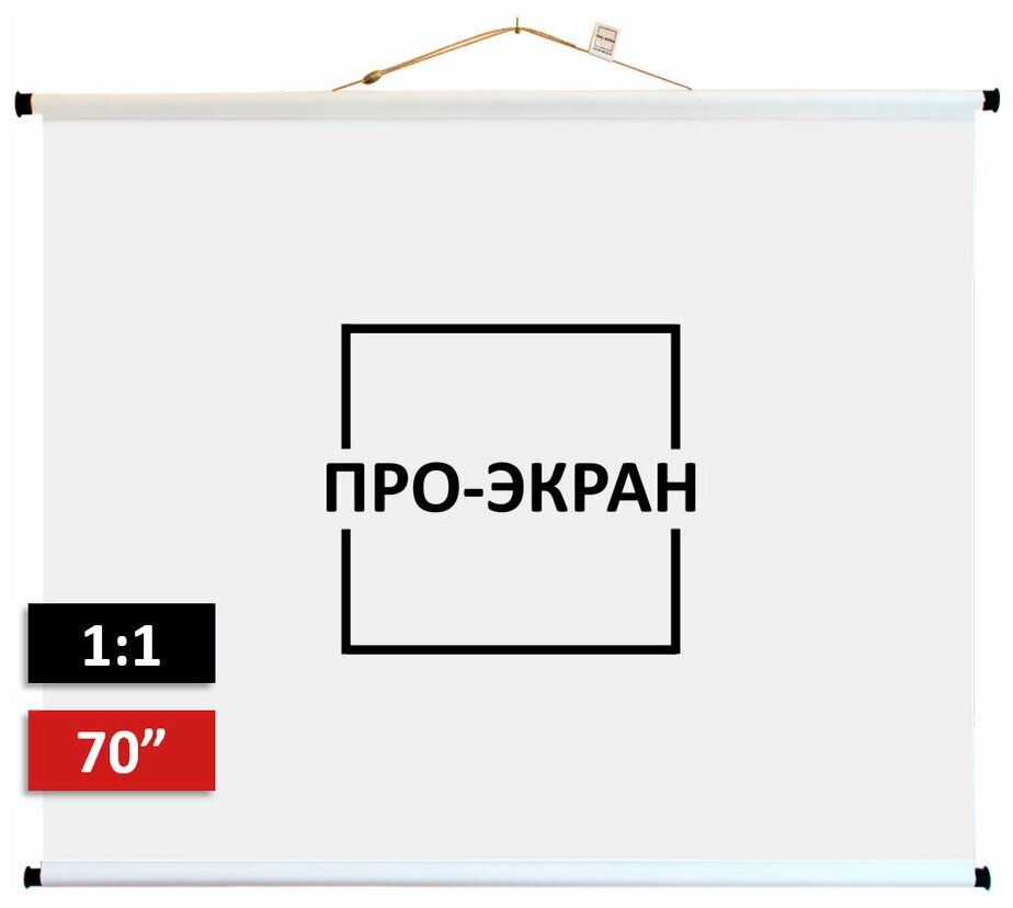 Экран для проектора про-экран 125 на 125 (1:1) 70 дюймов