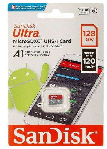 SanDisk Ultra microSDXC Memory Card 128Gb Uhs-i U1 A1 .