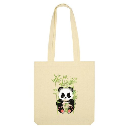 Сумка шоппер Us Basic, бежевый мужская футболка панда среди бамбука лапшу ест m желтый