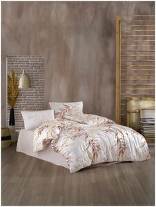 Фото Комплект постельного белья Kristal Home HAZAN коричневый (Евро)