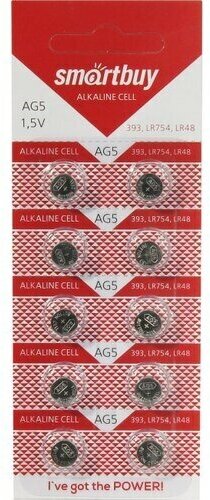 Батарейки Smartbuy Alkaline Cell AG5 (393, LR754, LR48)