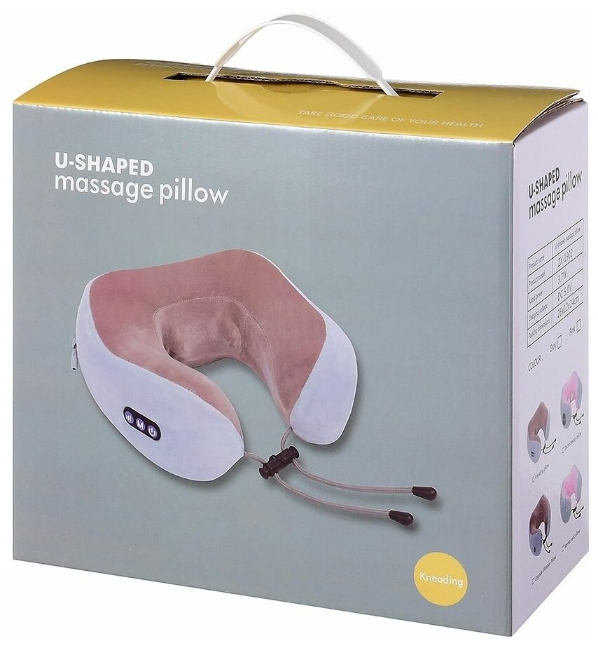 U-Shaped подушка для шеи со встроенным массажером Gray - фотография № 6