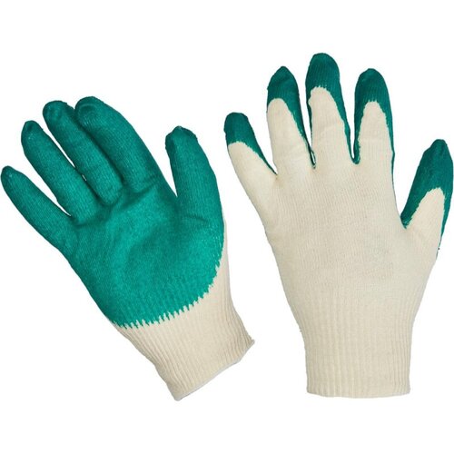 Перчатки защитные трикотажные 1-ым латексным обливом 300пар/уп хлопковые косметические перчатки размер xl 5 пар