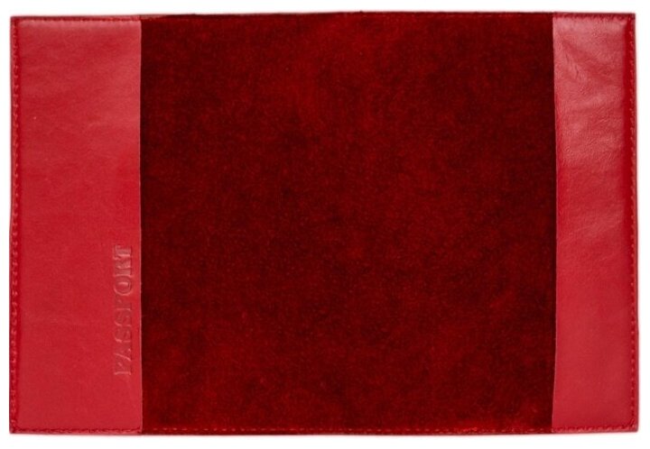 Обложка для паспорта Makey, натуральная кожа, красный - фотография № 5