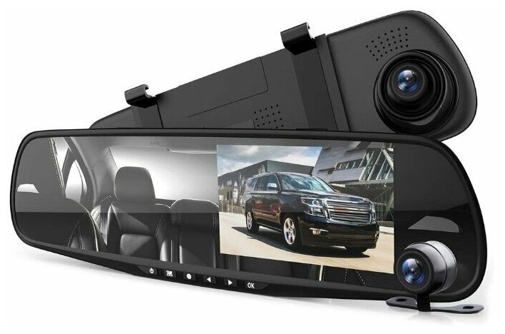 Видеорегистратор зеркало Vehicle Blackbox DVR с камерой заднего вида Full HD 1080 P цветной 439" 2 камеры 5 Мп ночная съёмка