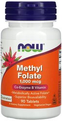 NOW Methyl Folate 1000 mcg 90 tab/ Метил Фолат 1000 мкг. - 90 таблеток