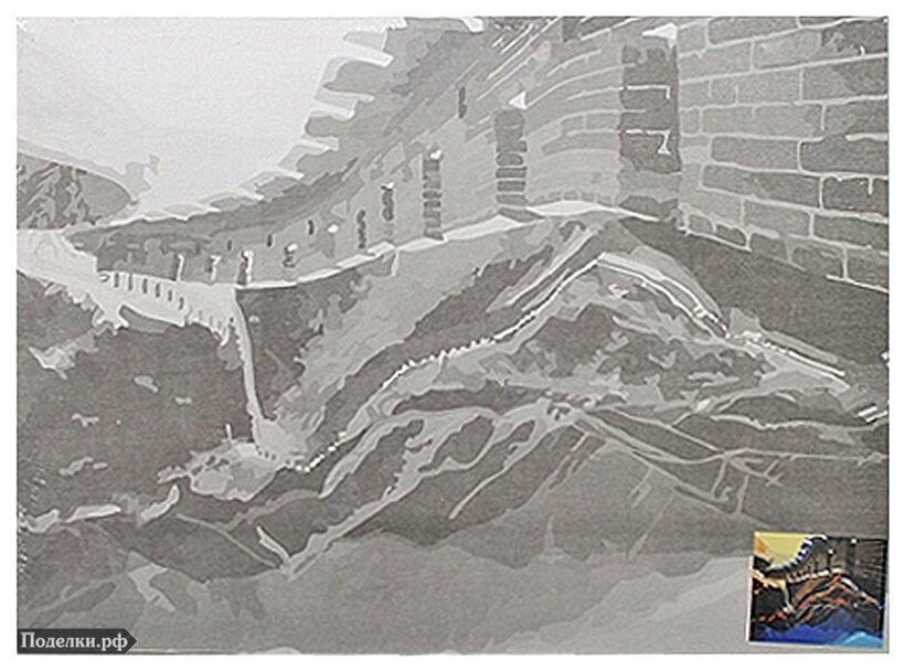 Холст на картоне с контуром 141751 Великая Китайская стена 30x40 см, цена за 1 шт.