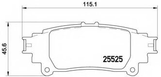 Дисковые тормозные колодки задние brembo P83132 для Lexus GS, Lexus IS, Lexus RC (4 шт.)