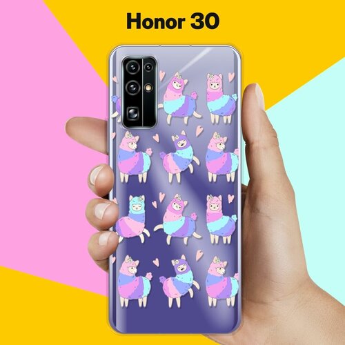 силиконовый чехол цветные ламы на huawei y8p Силиконовый чехол Цветные ламы на Honor 30