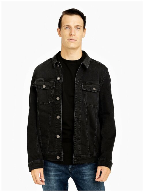 Джинсовая куртка Karl Lagerfeld, размер 54, черный