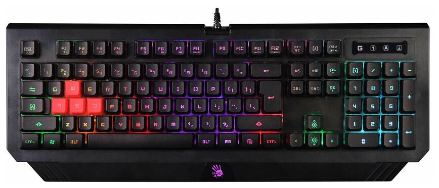 A4TECH Клавиатура A4Tech Bloody B125N, игровая, проводная, мембранная, USB, чёрная