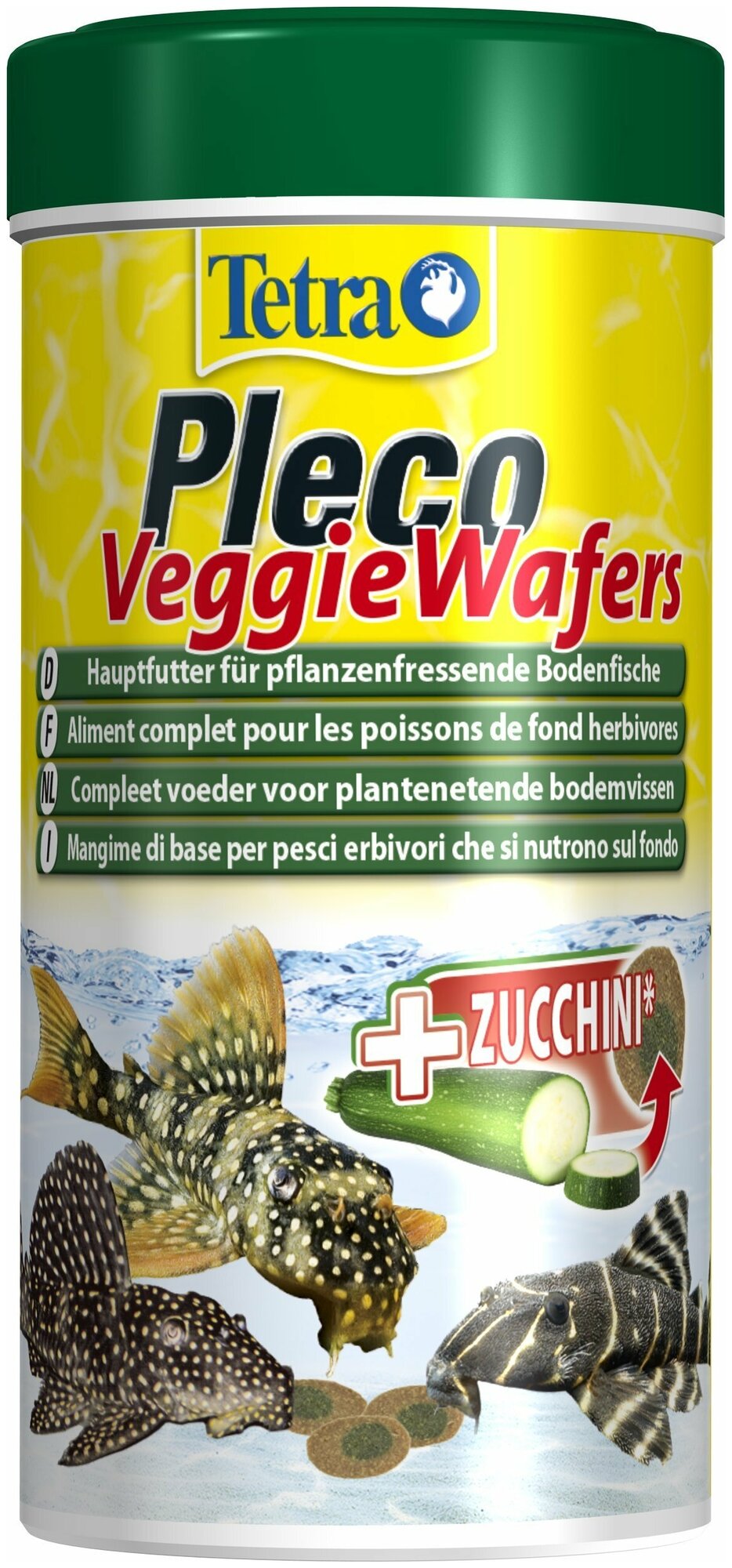 TetraPleco Veggie Wafers корм-пластинки с добавлением цуккини для донных рыб 250 мл 199118 - фотография № 1