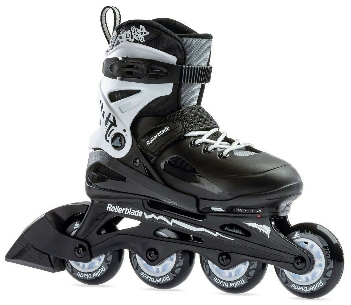 Раздвижные роликовые коньки Rollerblade Fury - 2021 Black/White