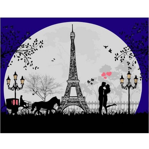 Картина по номерам Парижские фонари 40х50 см