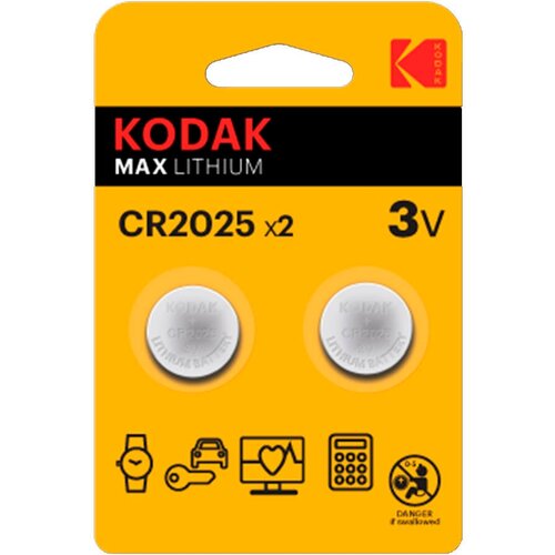 Батарейка Kodak Мax Lithium (Б0037003) таблетка CR2025 3 В (2 шт.)