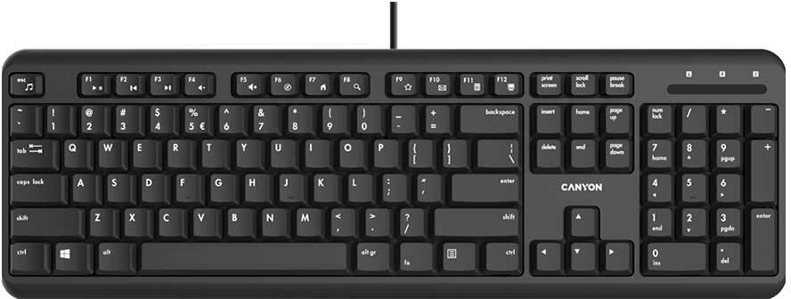 Проводнаяя клавиатура Canyon с бесшумными клавишами HKB-20