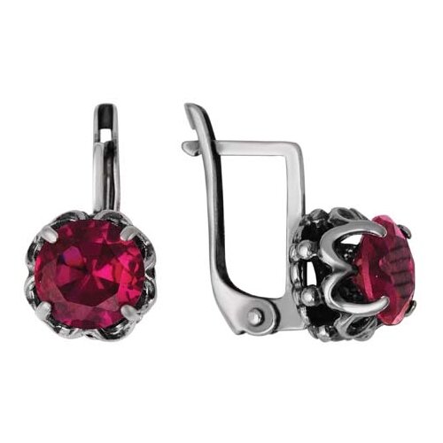 Серьги Красная Пресня, серебро, 925 проба, оксидирование, фианит, серебряный