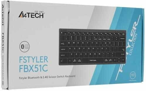 Клавиатура беспроводная A4Tech Fstyler FBX51C серый