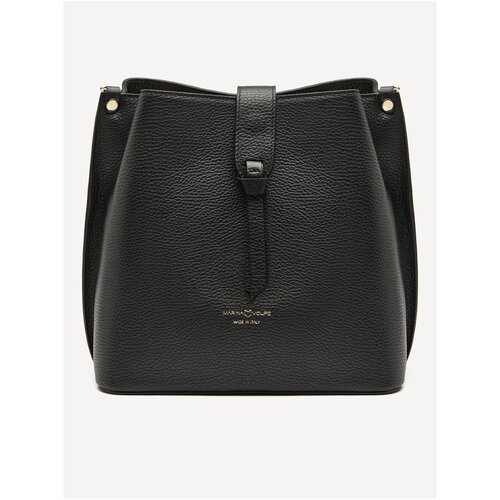 фото Сумка хобо marina volpe, фактура зернистая, черный