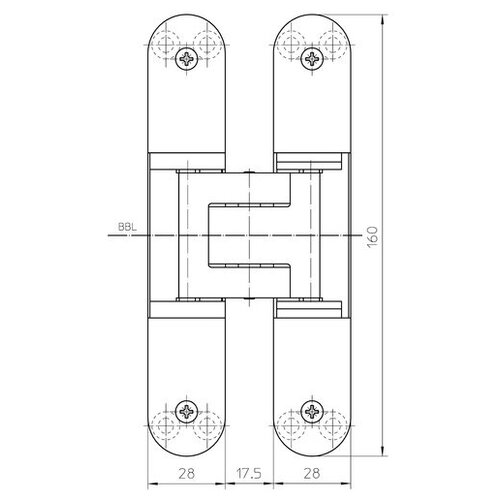 Петля дверная Simonswerk TECTUS TE 340 3D, полированный никель