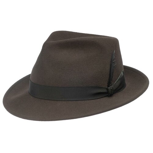 фото Шляпа федора bailey, шерсть, утепленная, размер 59, коричневый