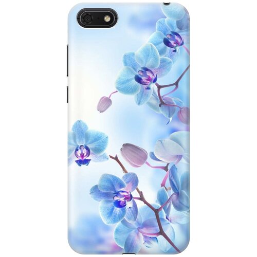 фото Gosso ультратонкий силиконовый чехол-накладка для huawei y5 (2018) / y5 prime (2018) / honor 7s / honor 7a с принтом "голубые орхидеи"