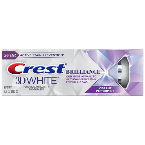 Зубная паста Crest 3D white brilliance vibrant peppermint, 110 мл, 110 г