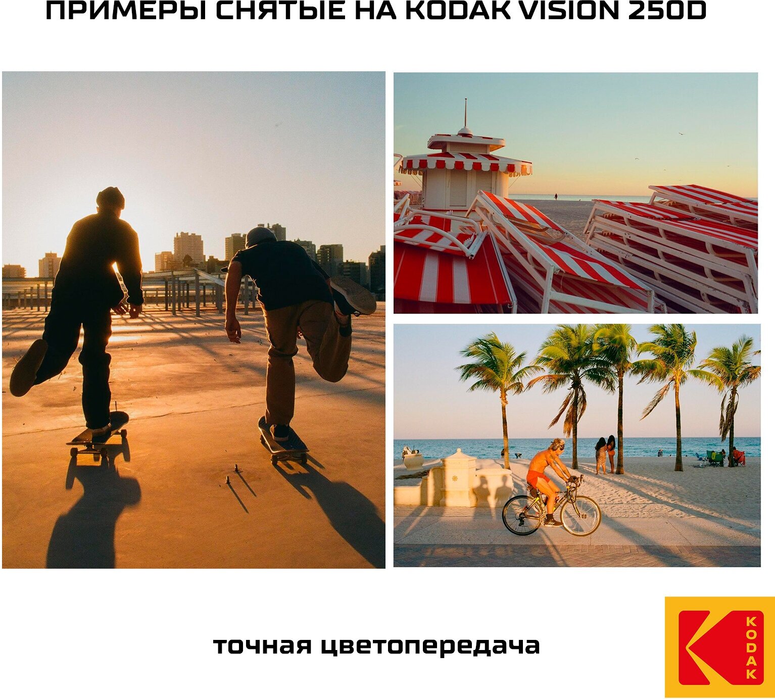 Фотопленка цветная с теплыми оттенками 24 кадра Kodak 250D