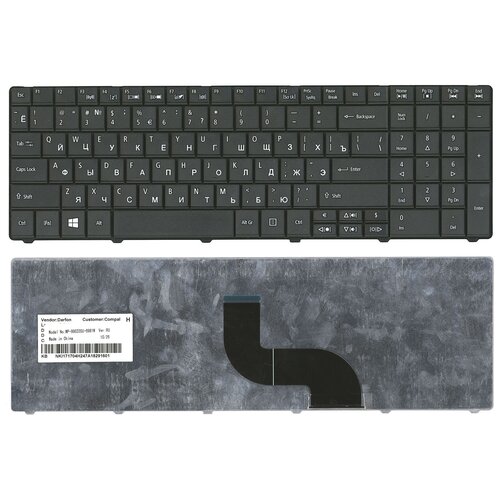 Клавиатура для ноутбука Acer NSK-AUF0R черная, версия 2