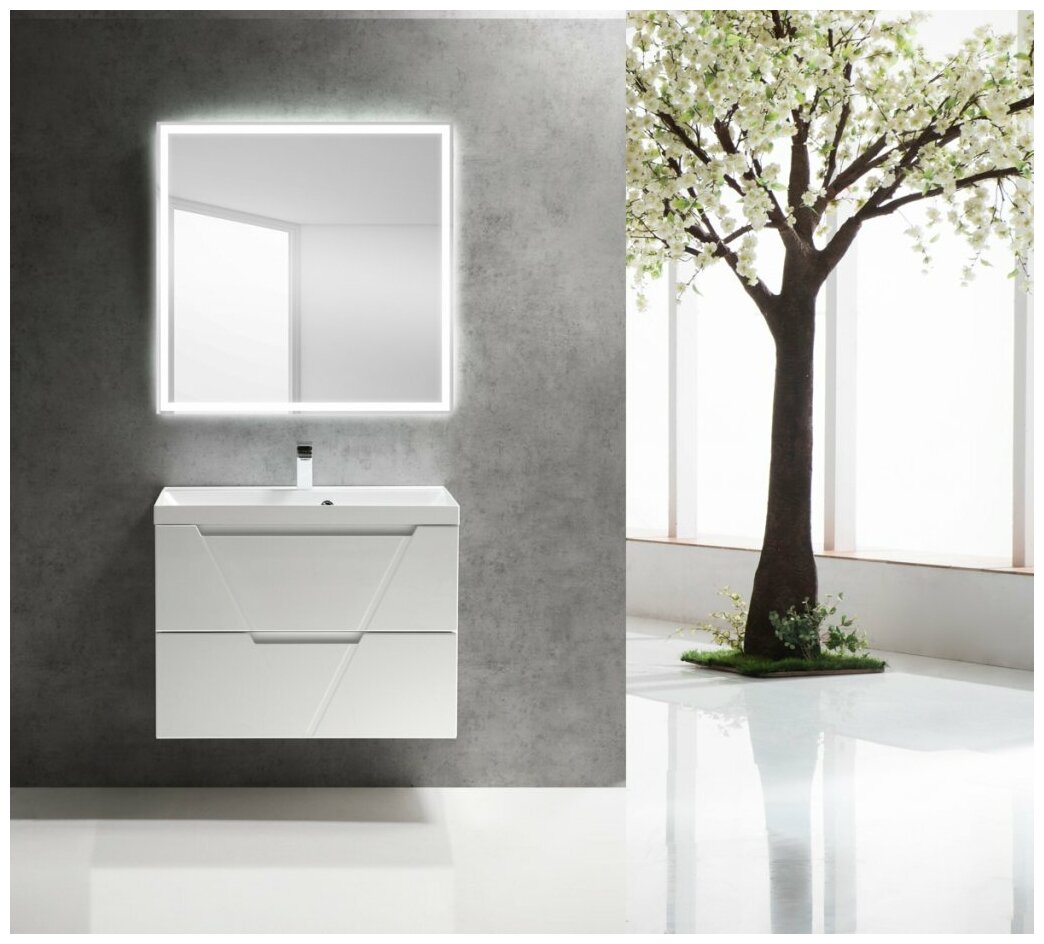 Тумба под раковину BelBagno Vittoria 700-2C-SO-BL-P Bianco Lucido - фото №4