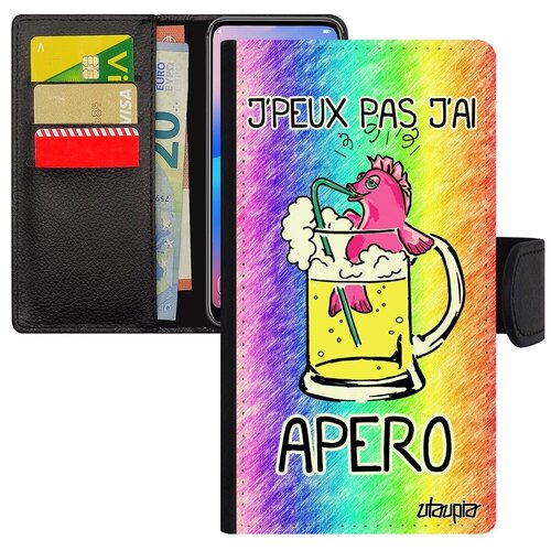 фото Противоударный чехол-книжка на телефон // iphone 8 // "не могу - у меня аперитив!" надпись пиво, utaupia, цветной