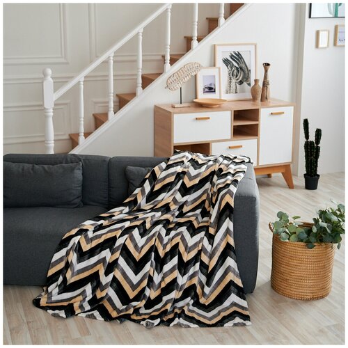 фото Плед " зигзаг", серый, 200*220 см bozhong home textile