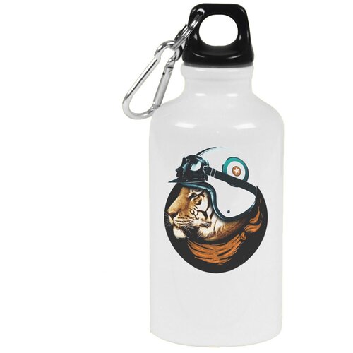 Бутылка с карабином CoolPodarok Животные Тигр в шлеме