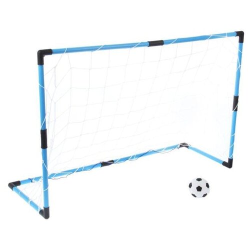 фото Ворота футбольные весёлый футбол, сетка, мяч d=14 см, размер ворот 98х34х64 см, микс 1078298 . yandex market