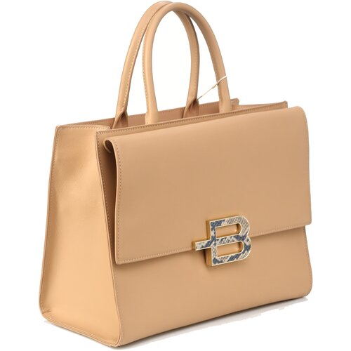 фото Сумка baldinini, натуральная кожа, бежевый