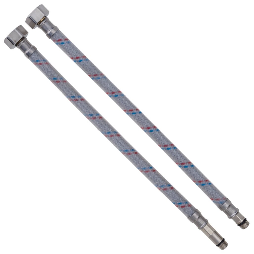 фото Подводка для воды AquaLine Латунь полимер М-10-игла 2 шт, 1/2", 0.8 м