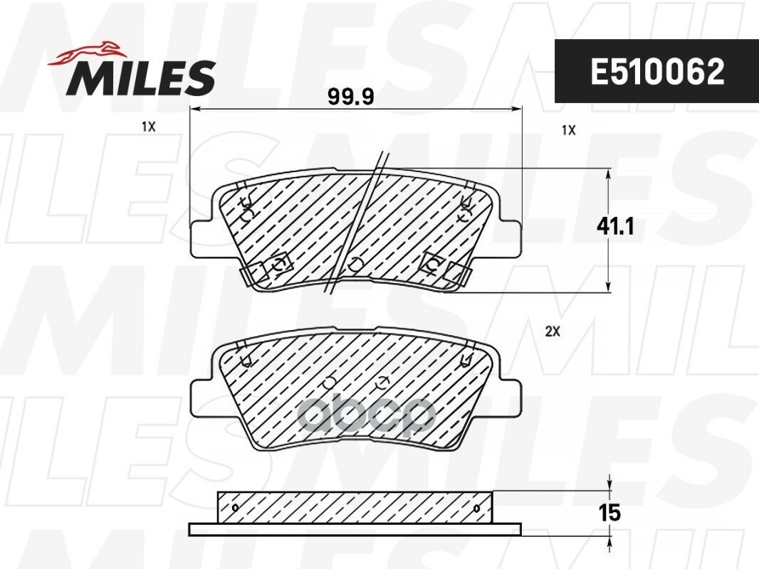 Колодки Тормозные Hyundai Solaris 10-/Sonata V 05-/Kia Soul Задние Ceramic Miles арт. E510062