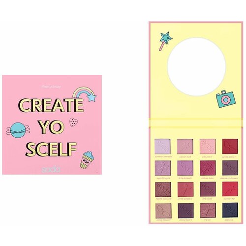 SODA EYESHADOW PALETTE #makeitslay Тени для век CREATE YO'SCELF №2