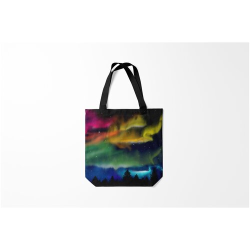 фото Сумка-шоппер / 40х40 см / популярные иллюстрации / природа северное сияние burnettie