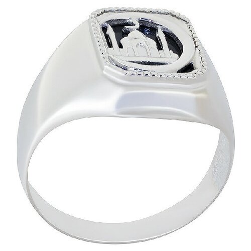 Кольцо серебро, 925 проба, родирование, агат, размер 19, золотой