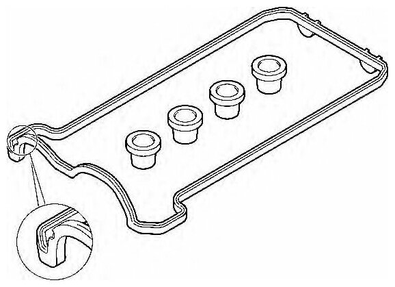 Прокладки крышки ГБЦ (комплект: 1 прокладка пластик 1 заглушка пластик) Elring 475.830