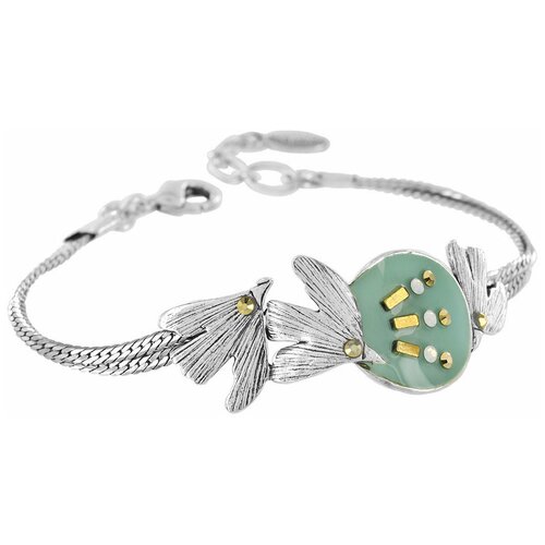 Браслет TARATATA, Libertad, с цветной смолой, стразами и бусинами, TT-E23-09312-104 бирюзовый