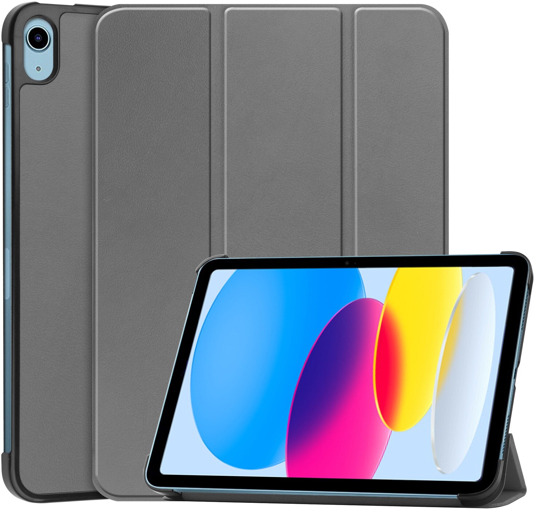 Чехол для планшета Apple iPad 10 10.9 дюйма (2022) - A2696, A2757, A2777, с магнитом, прочный пластик (серый)