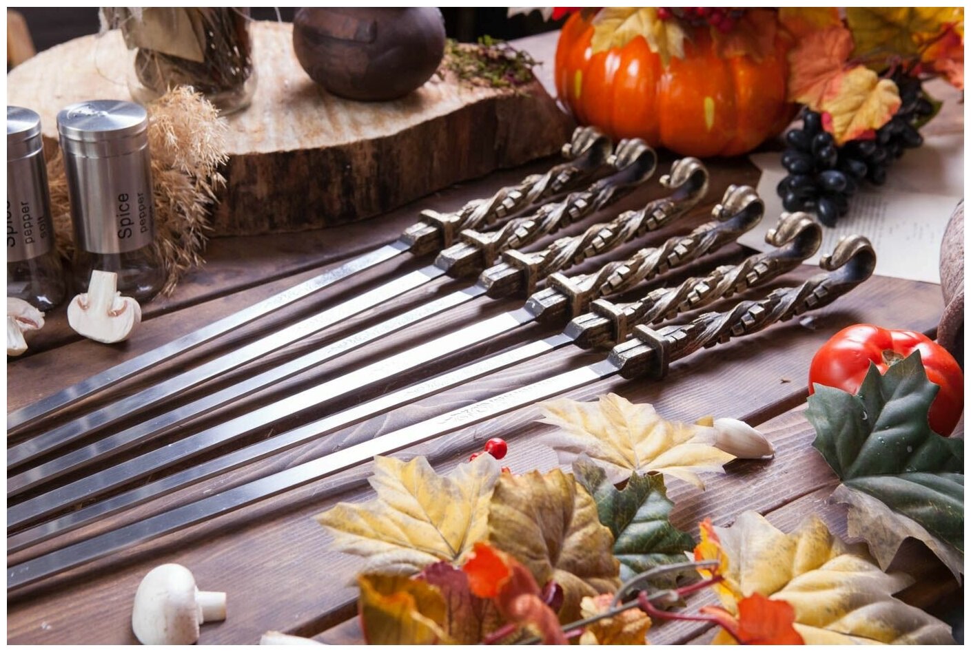 Кованые шампуры комплект 6 шт - Арарат — фото 1