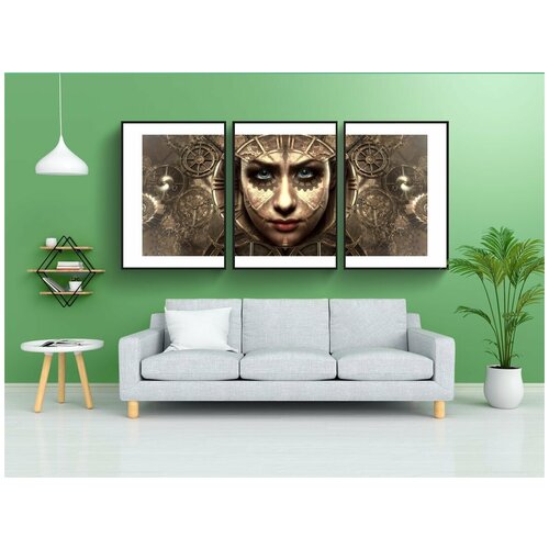 фото Набор модулных постеров для интерьера "фантазия, портрет, лицо" 60x90 см. в тубусе, без рамки lotsprints