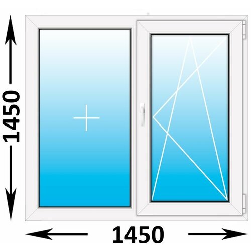 Пластиковое окно Melke двухстворчатое 1450x1450 (ширина Х высота) (1450Х1450)