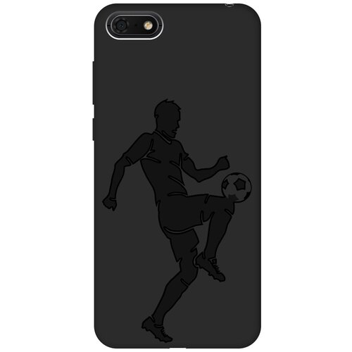 Матовый чехол Football для Huawei Y5 Prime (2018) / Y5 (2018) / Honor 7A / 7S / Хуавей У5 Прайс (2018) / Хонор 7А / Хонор 7 эс с эффектом блика черный