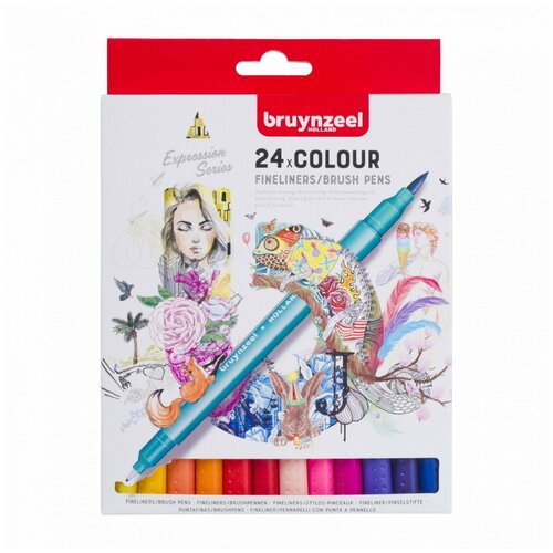 фото Набор линеров bruynzeel "brushpen" 24 цв